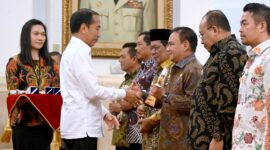 Pj Gubernur Sultra Andap Budhi Revianto saat menerima penghargaan dari Presiden Jokowi di Istana negara